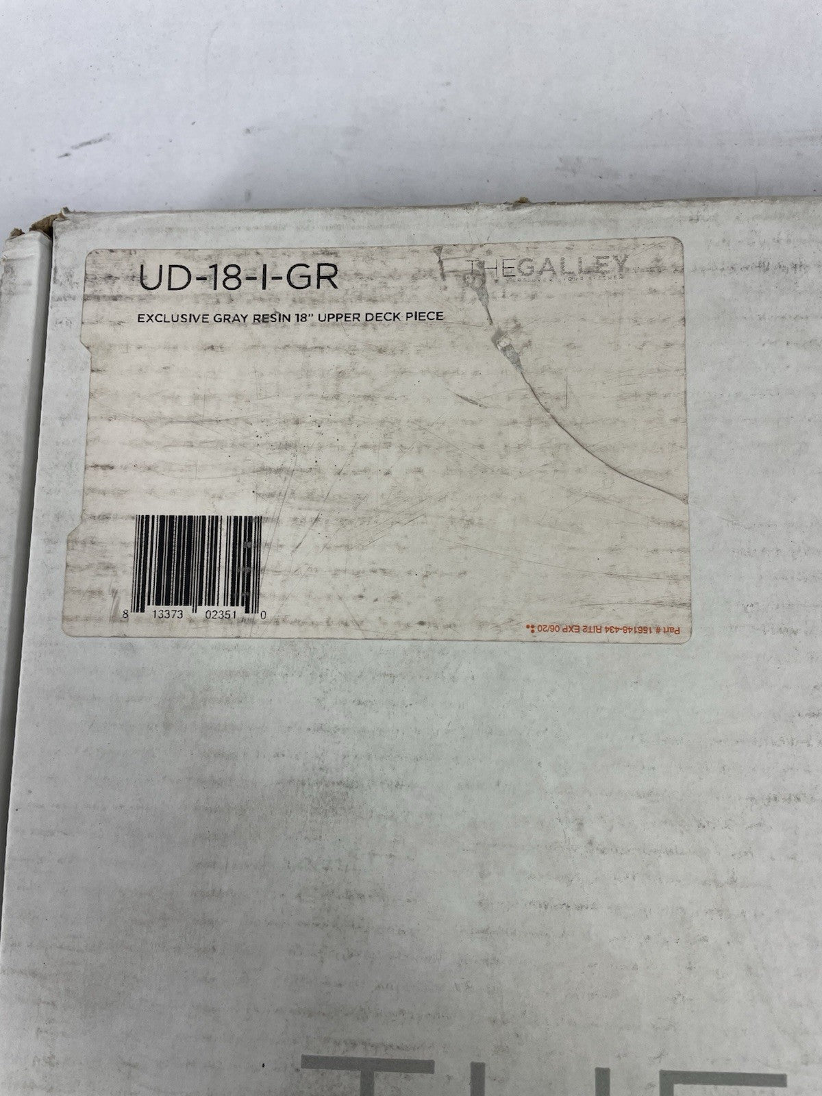 The Galley Exclusive Gray Resin 18" Upper Deck Section UD-18-1-GR Brand New