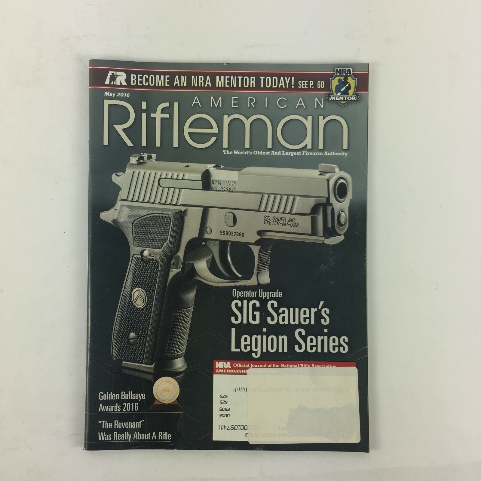 May 2016 American Rifleman Magazine SIG Sauer's Legion Series Golden Bullseye