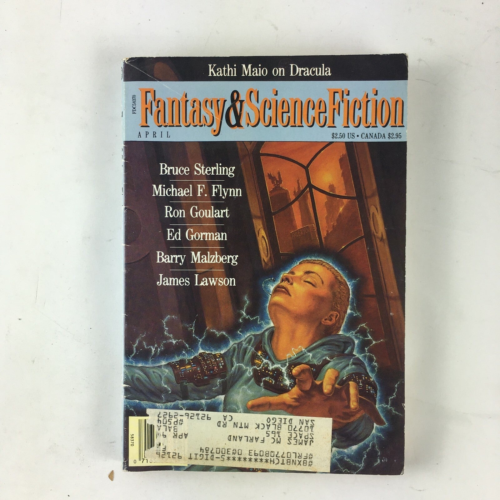 April Fantasy&Science Fiction Magazine Bruce Sterling Michael F.Flynn RonGoulart