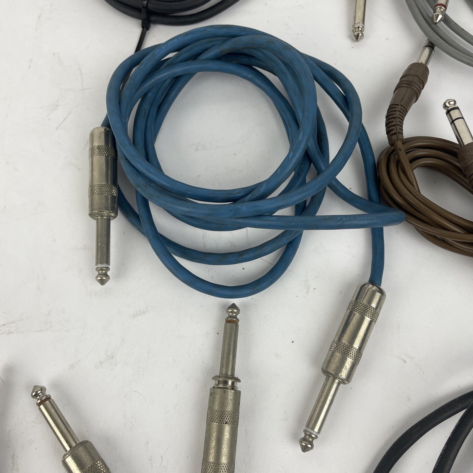 1/4" Mono Jack Male to 1 4" Mono Jack Male Cable Lot of 8 Assorted Lengths