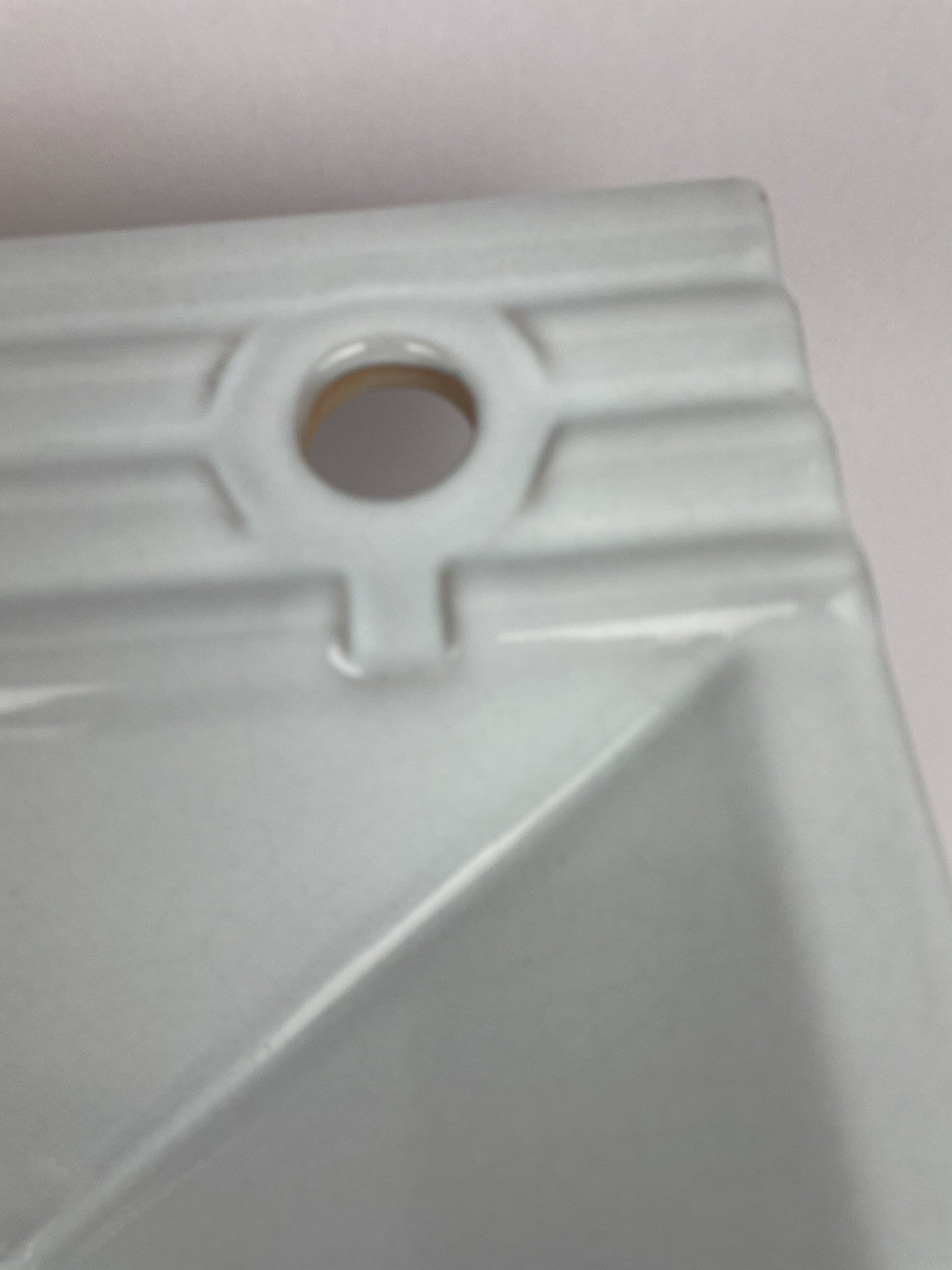 16" Square VESSEL SINK Basin handmade Ceramic Bathroom Baby Blue Tint