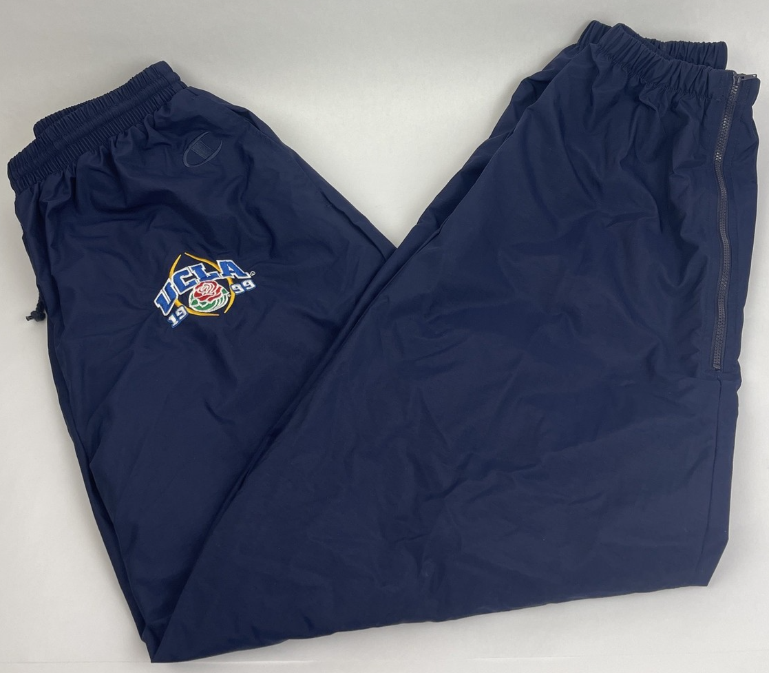 Vintage 1999 UCLA Rose Bowl Champion Apparel Lined Track Pants Large Navy Blue