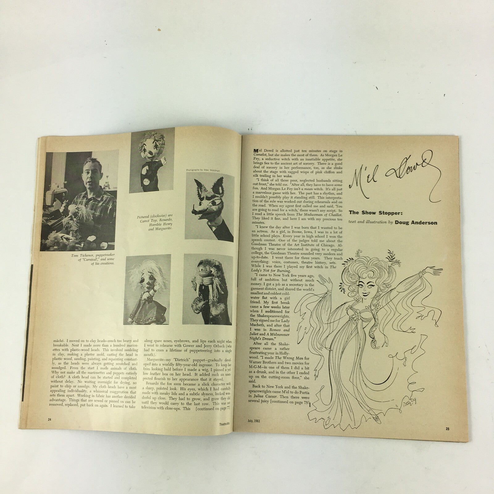 July 1961 Theatre Arts Magazine An Actor's Diary by Hume Cronyn Edwardian Era