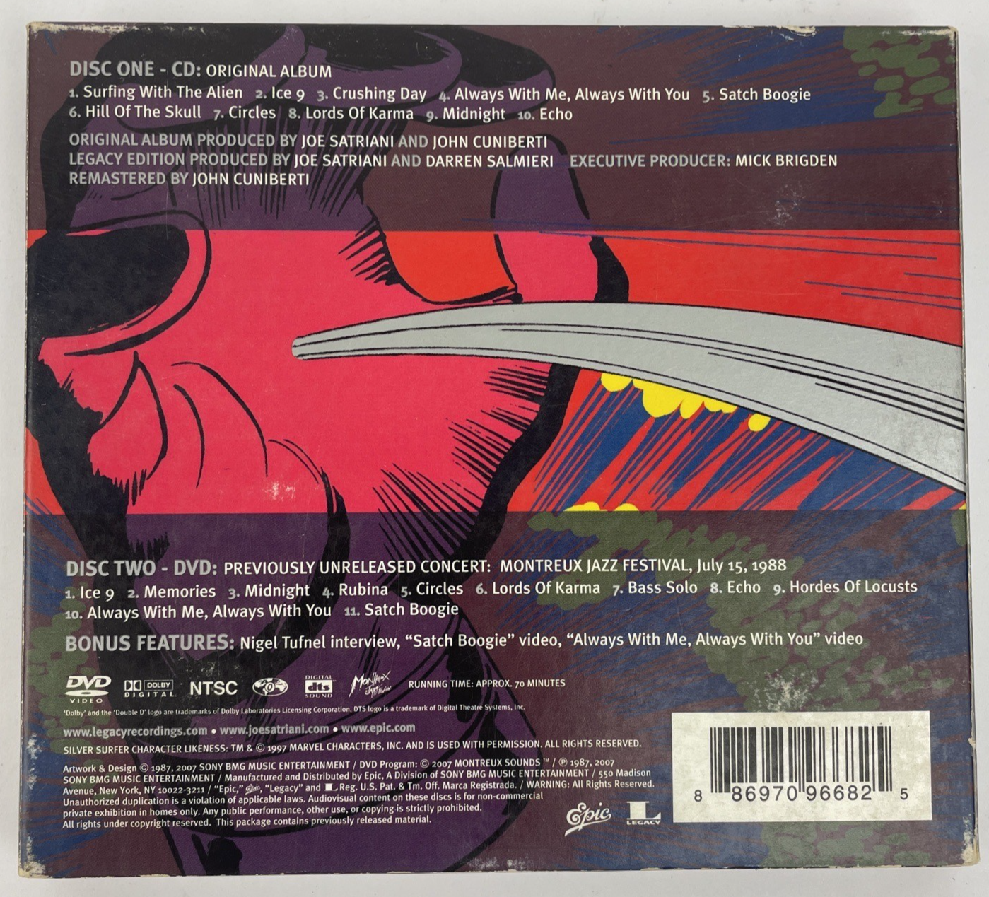 JOE SATRIANI - SURFING WITH THE ALIEN CD w  SIGNED Book Insert no DVD         #1