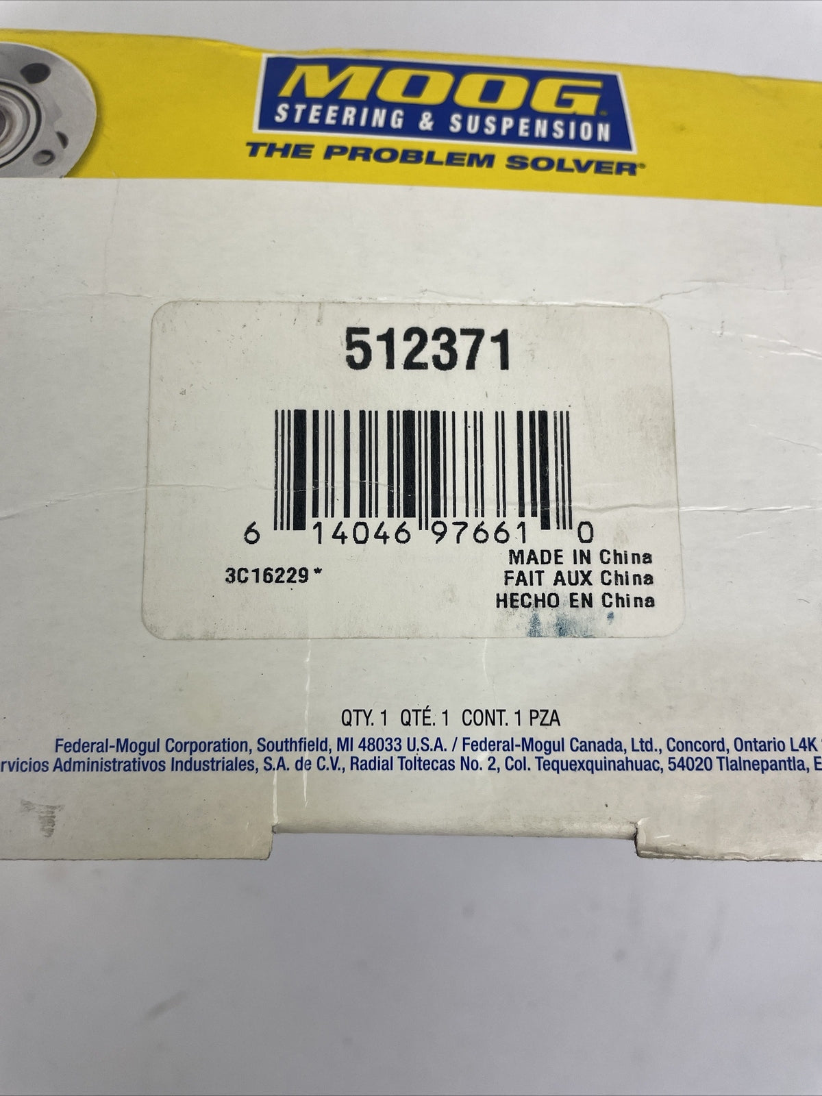 MOOG 512371 rear wheel hub bearing assembly Toyota Yaris 2006-2007