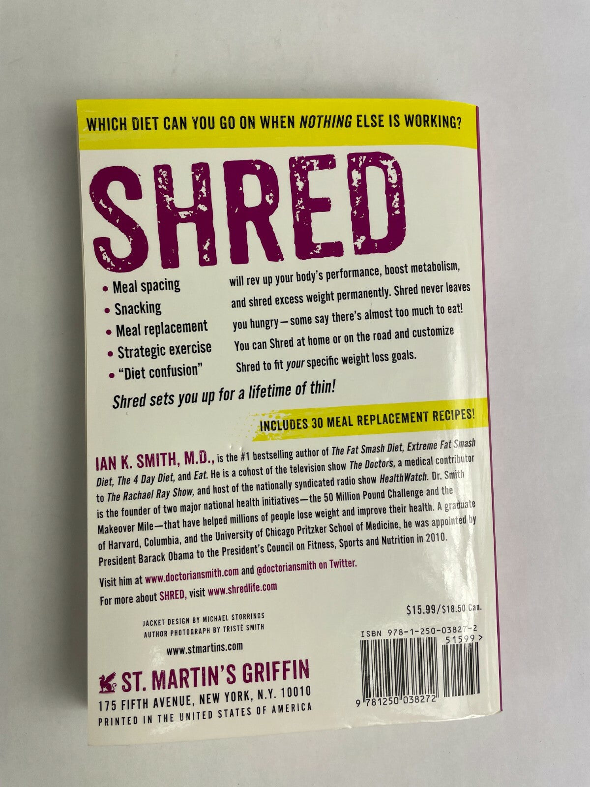 The Shred Revolutionary Diet 6 Weeks 4 Inches 2 Sizes Ian K.Smith M.D M1