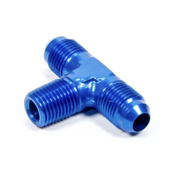 FCM2122 Aeroquip Aluminum Blue Anodized Male Branch Tee (AN825) -06 x -06 x 1/4