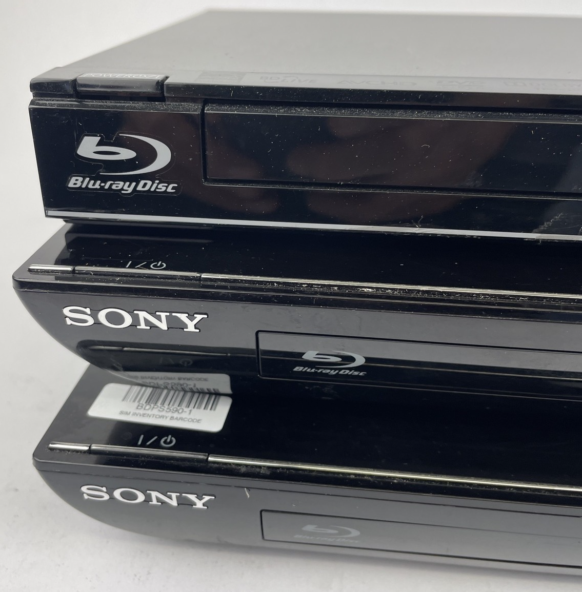 Lot of 3 x Blu-Ray DVD Player - 1 x Panasonic BDP-BD75 - 2 x Sony BDP-S570