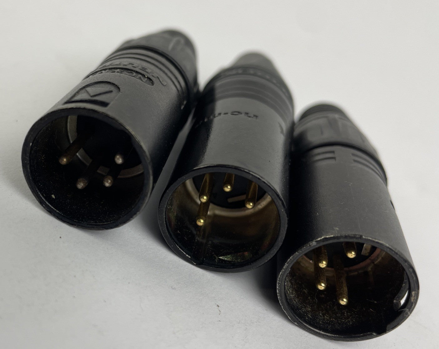 Lot of 3 x OEM Neutrik NC4MX 4 Pin Male XLR Gold Connector