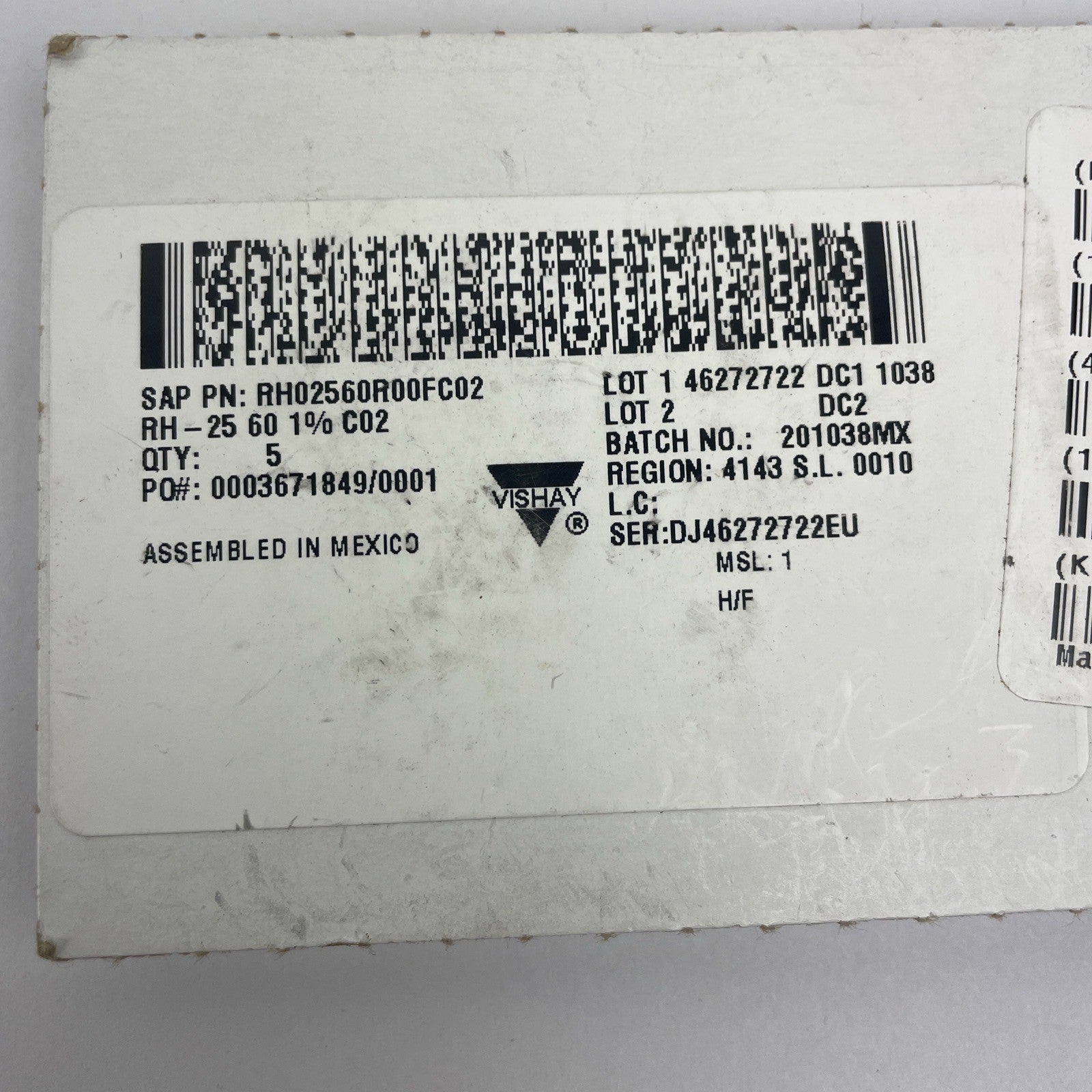 Lot of 5 x NEW Dale / Vishay RH-25 25w 10 ohm 1% Heat Sink Wirewound Resistor