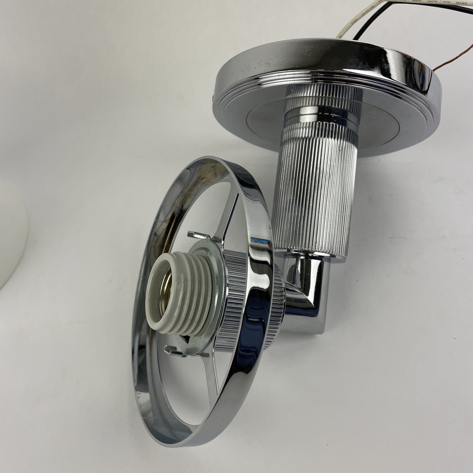 Norwell Lighting Wave 1 Designer Light Wall Sconce E-24431 White Glass