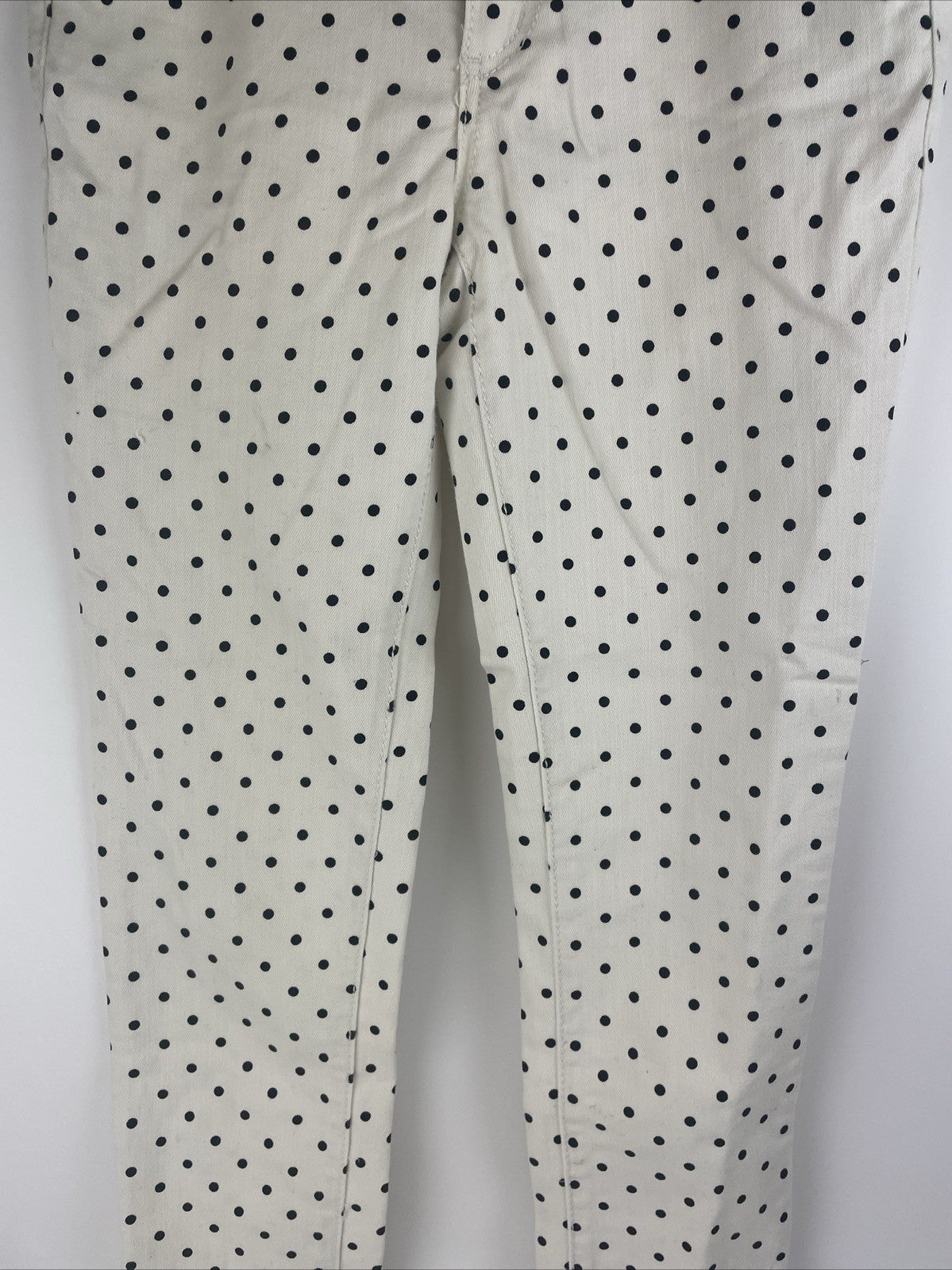 Cherokee Super Skinny Stretch White w Black Polka Dot Low Rise Jeans Women's