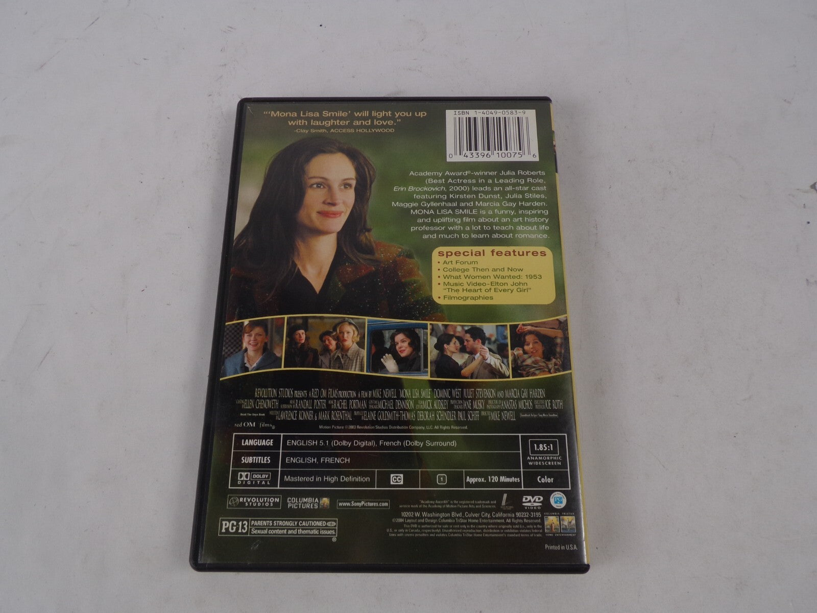 Mona Lisa Smile Kristen Dunst Julia Stiles Maggie Gyllenhaal DVD Movies
