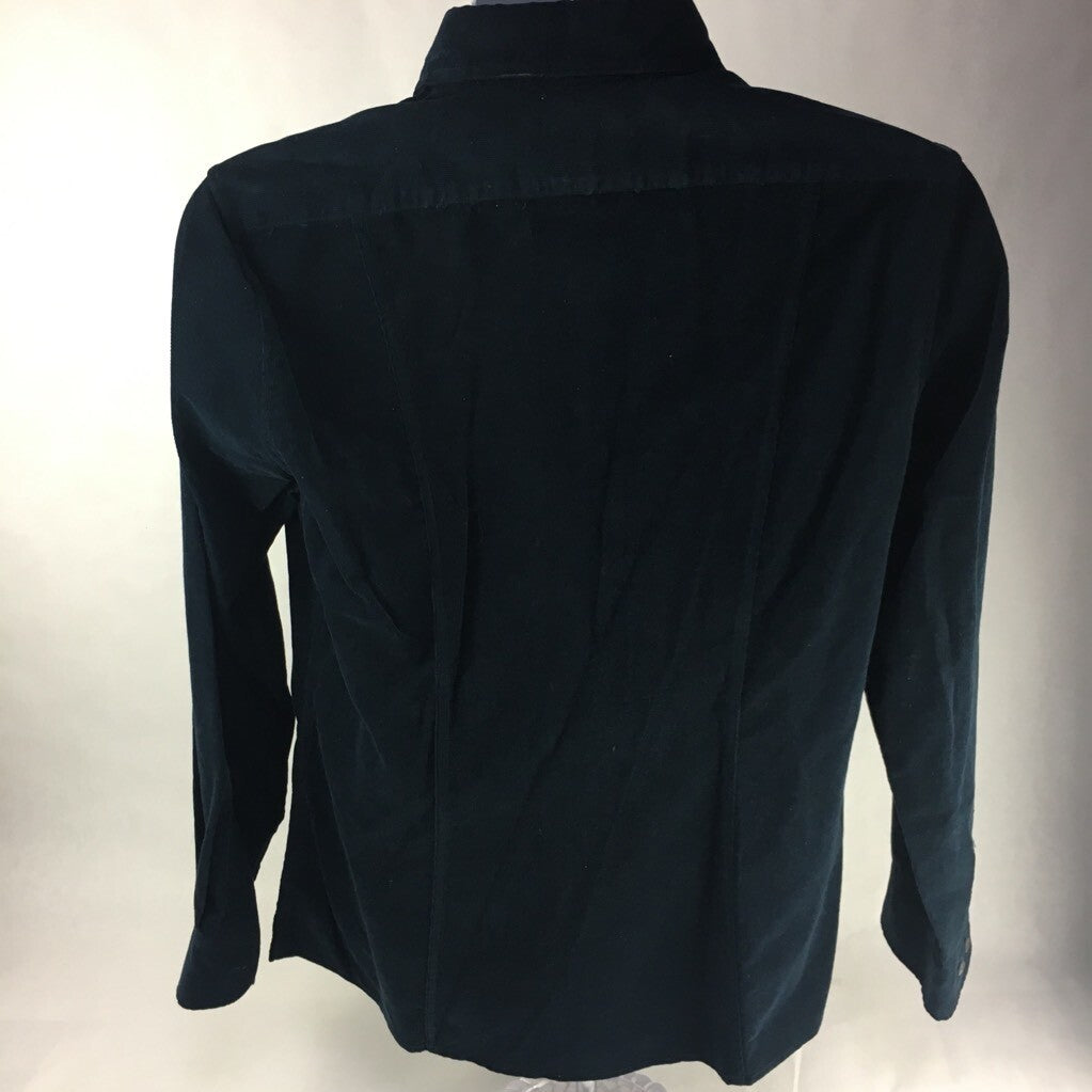 F By Faconnable Mens Button Front Shirt Blue Standard Cuff Long Sleeve Cotton 42