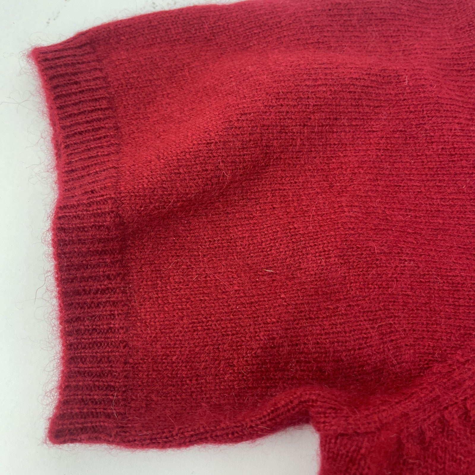 Sutton Studio 100% Cashmere Sweater Women XS Red Short Sleeve Crewneck Pullover