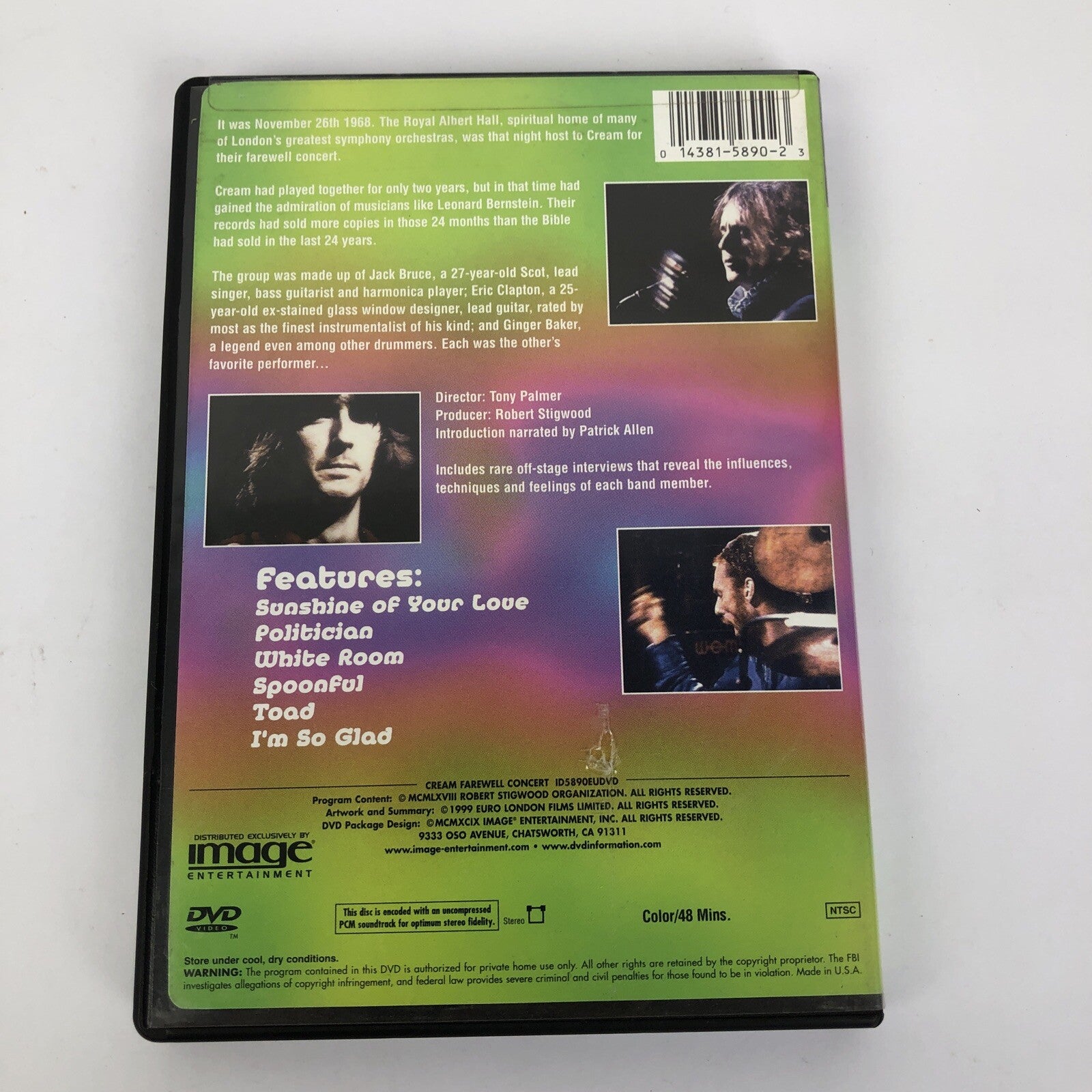 Cream - Farewell Concert (DVD, 1999) Eric Clapton 48 Min. 1968 Look