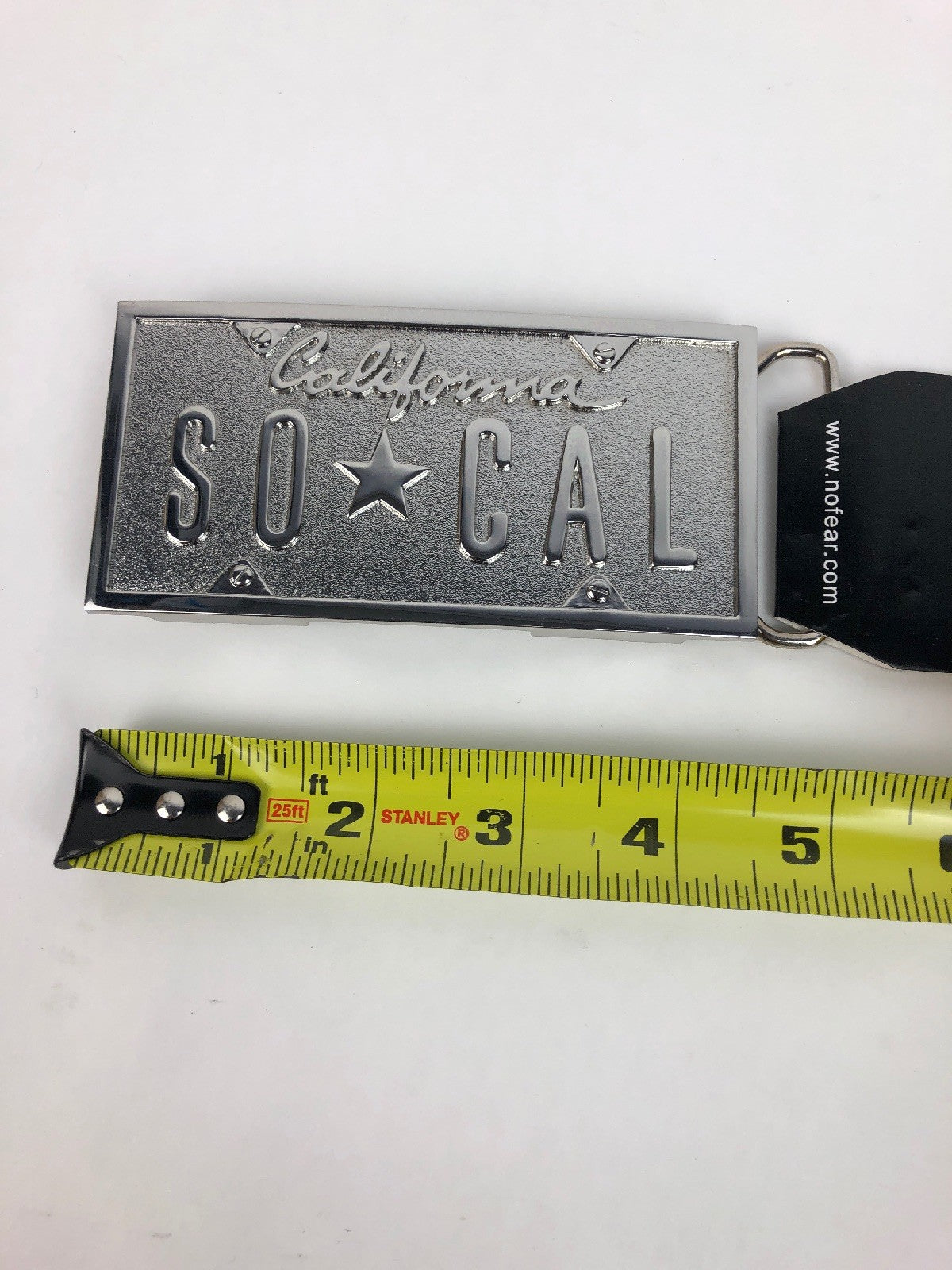 No Fear XB021  Southern California SO * CAL Sliver CHROME belt buckle - FSTSHP