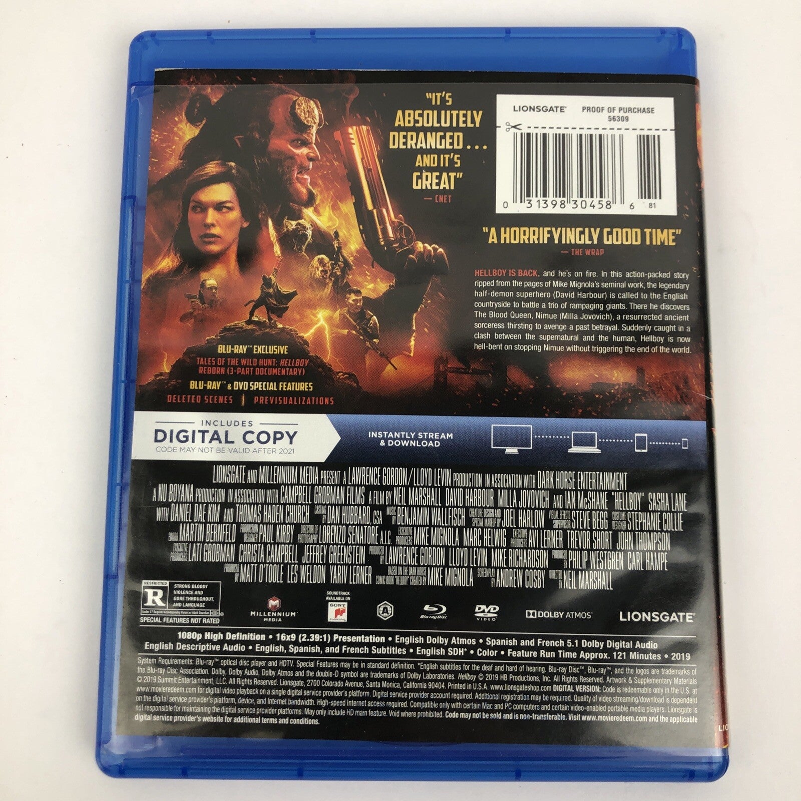 Hellboy ( Blu-ray only , 2019 ) Rated R - Mint Disc Guaranteed