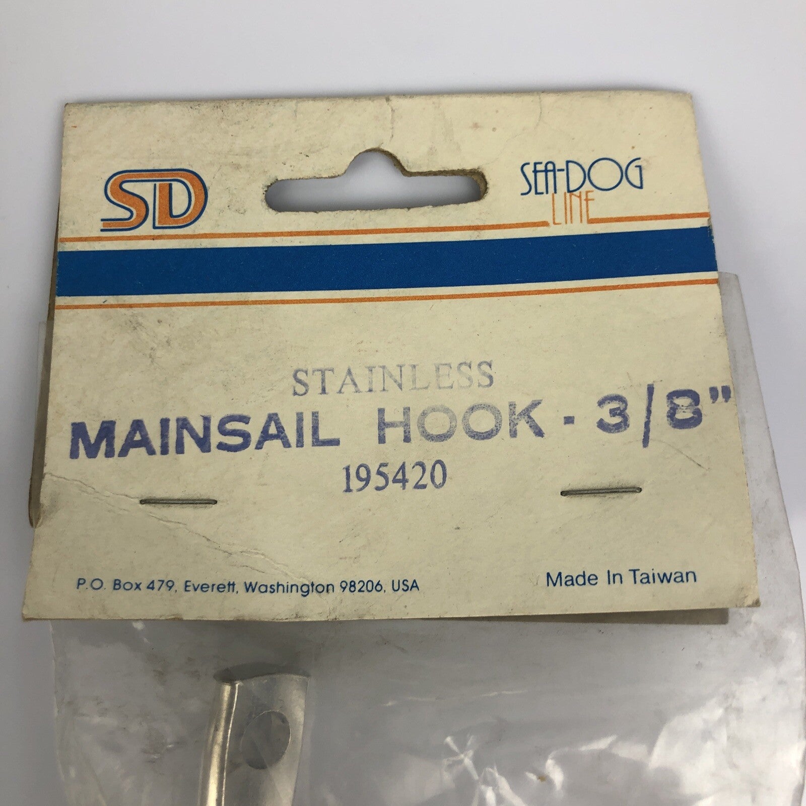 OEM SEA-DOG LINE 3/8" STAINLESS STEEL MAIN SAIL HOOK Part # 195420 MARINE BOAT