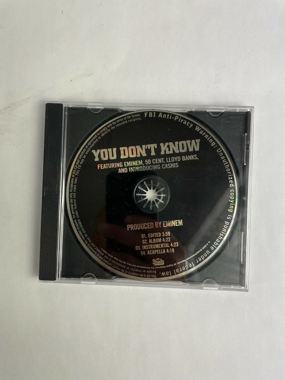 You Don't Know Eminem 50 Cent LLoyd Banks Cashis Acapella Disc Q12