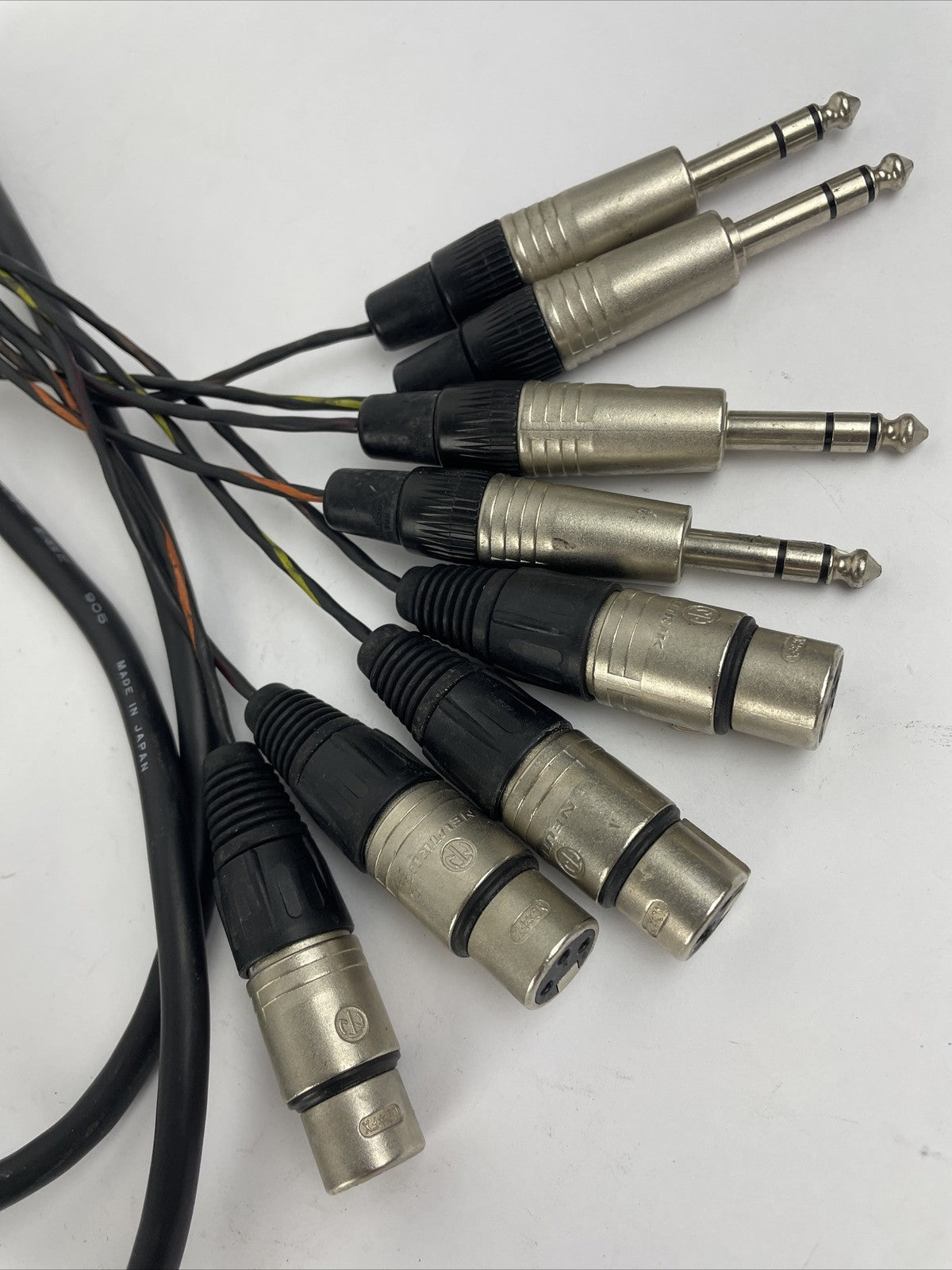 CANARE 4 Channel Male 1/4" Phone to 3-Pin Neutrik XLR Female Snake Cable 20'