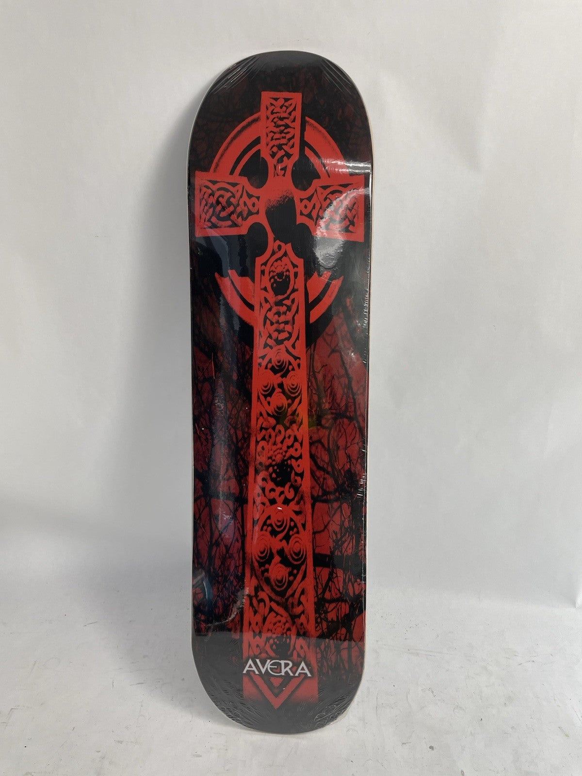 Avera Skateboards Cross Tombstone Graveyard rare 7.875-inch skateboard deck made from 7-ply hard rock Canadian maple.