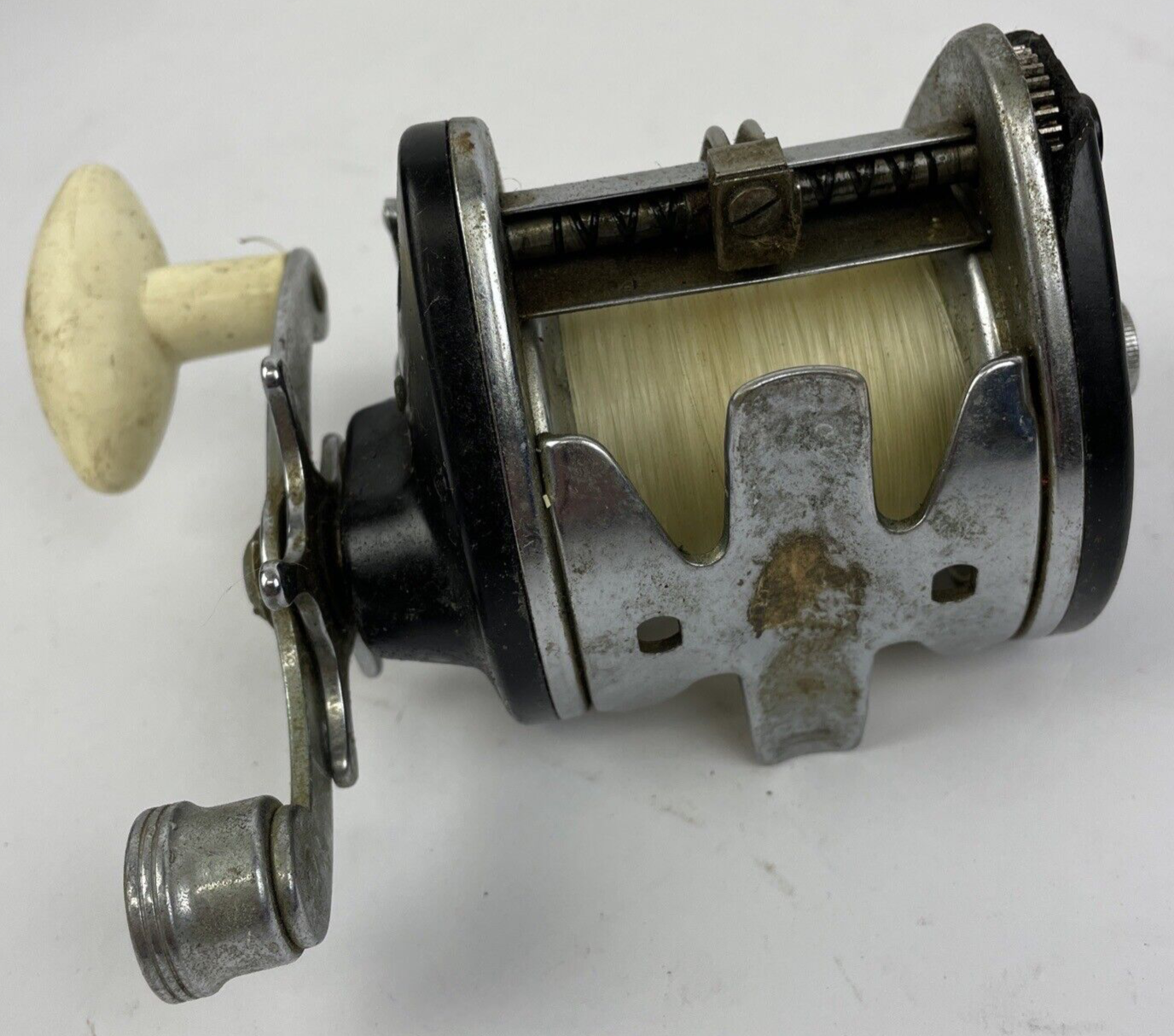 Vintage True Temper Ocean City 923C Fishing Reel Clicker Drag Level wind Working