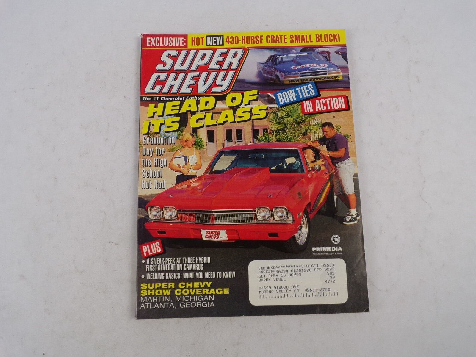September 1998 Super Chevy Head Of Its Class Graduation Day For The High School