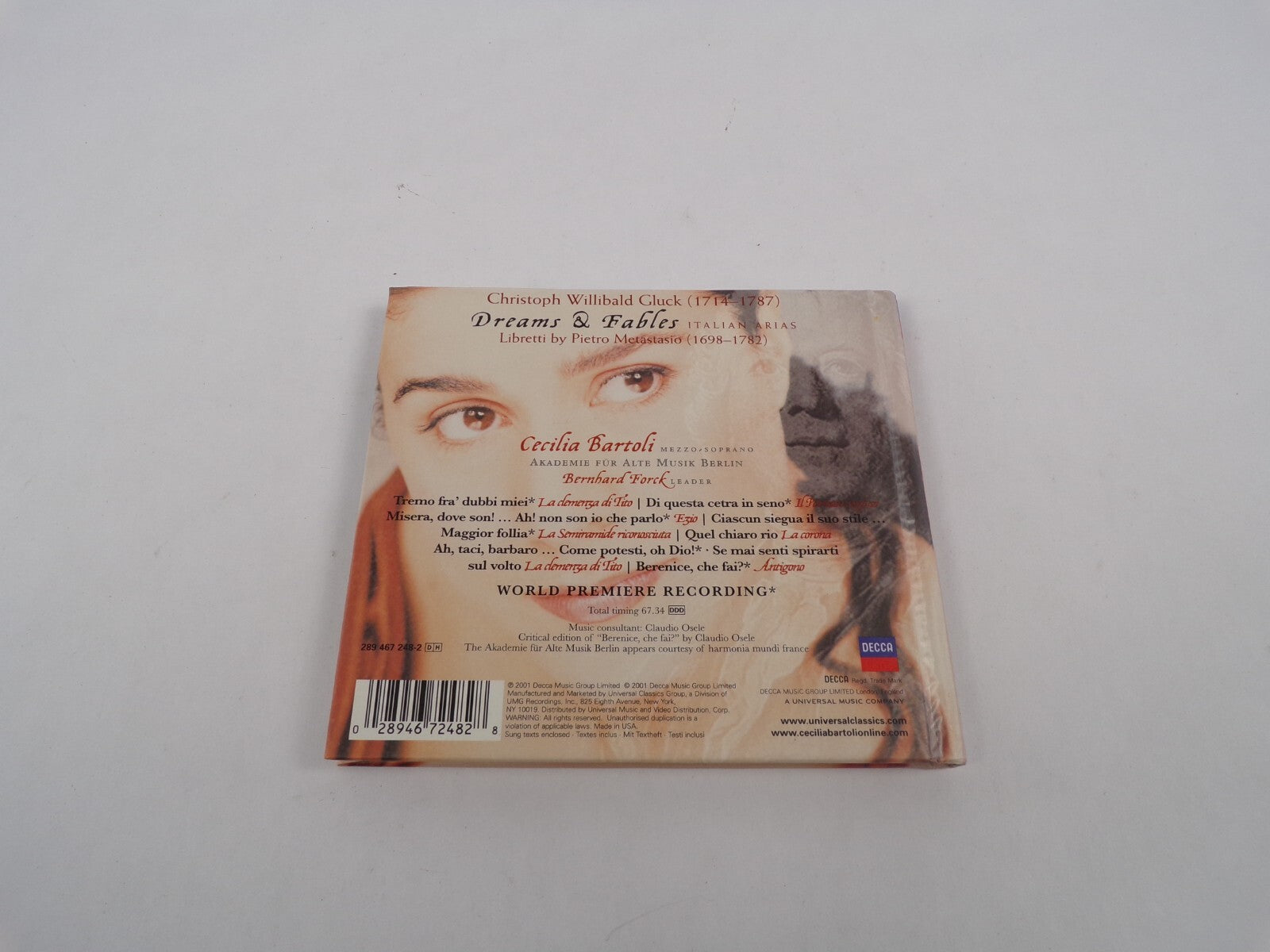 Cecilia Bartoli Dreams & Fables Gluck Italian Arias Tremo Fra' Dubbi Miei CD#28