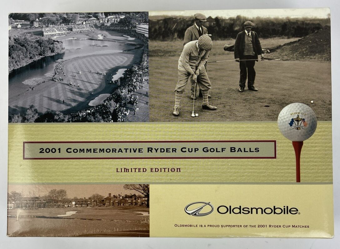 2001 commemorative Ryder Cup Oldmobile Strata golf balls-Limited Edition (NIB)