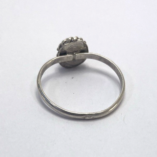 Dainty Native American Minimalist Mother Pearl 925 Sterling Silver Ring Sz 5