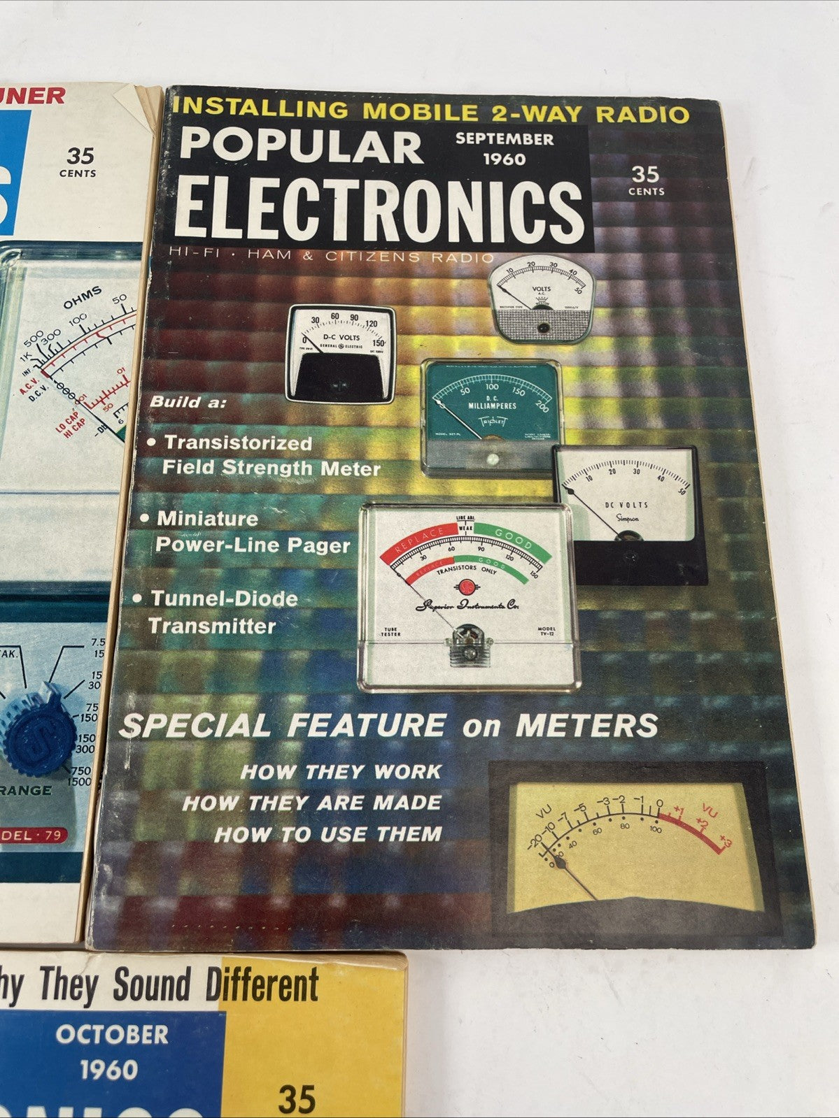 VINTAGE POPULAR MECHANICS MAGAZINE LOT OF 3 Issues 1960 August September October