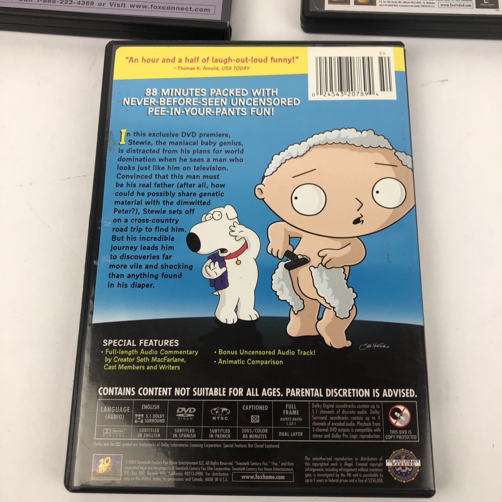 Family Guy DVD Bundle Lot Something Dark Side, Blue Harvest Stewie Griffin Story