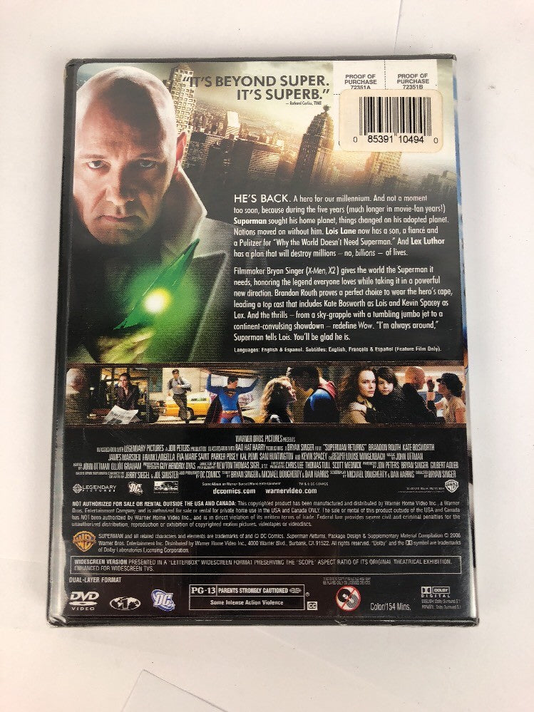 Superman Returns DVD 2006 Widescreen Edition Brandon Routh New