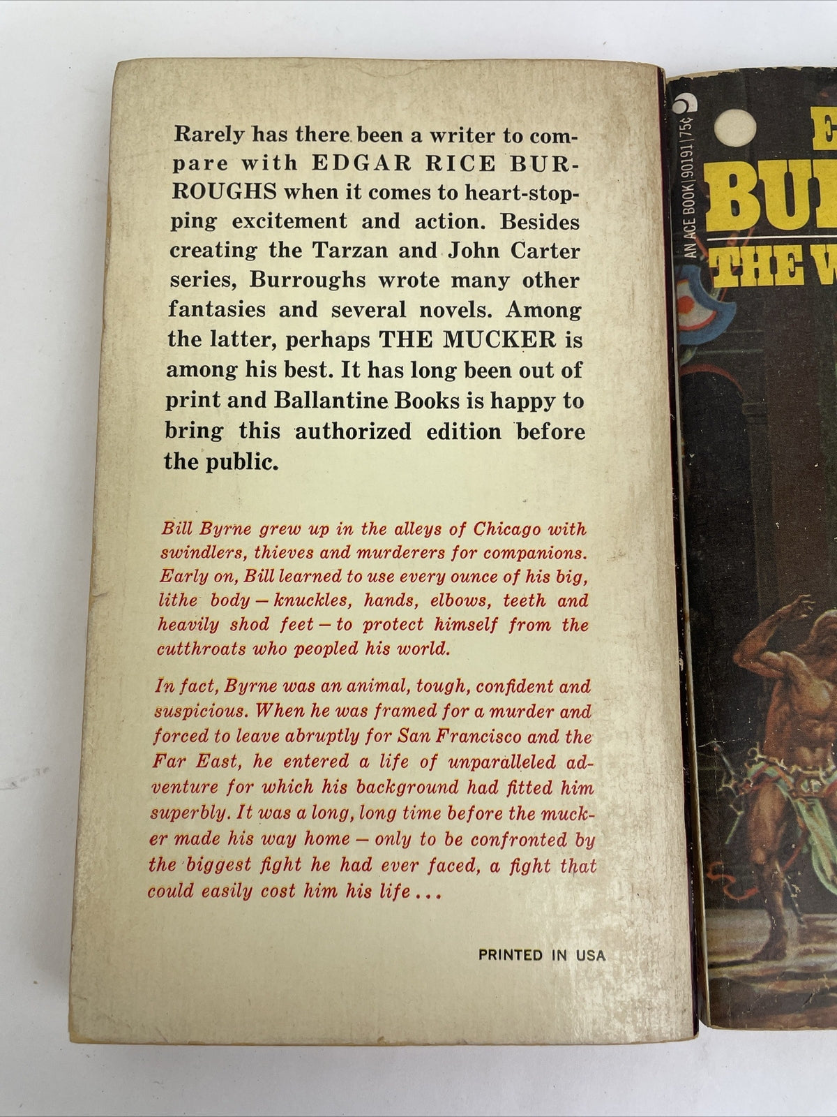 Lot Of 2 Edgar Rice Burroughs Vintage Paperbacks - The Mucker - Wizard of Venus