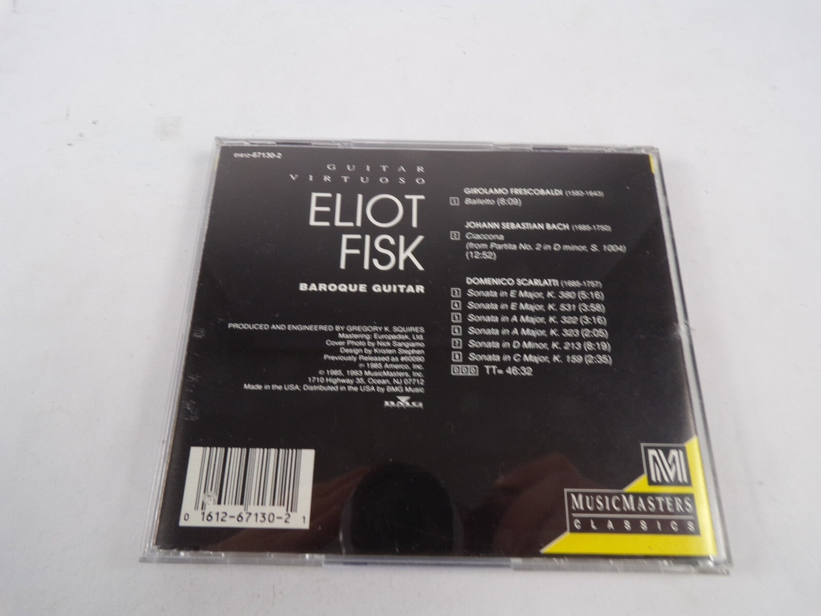 Guitar Virtuoso Eliot Fisk Baroque Guitar  Sonata In E Major, K,380 CD #40
