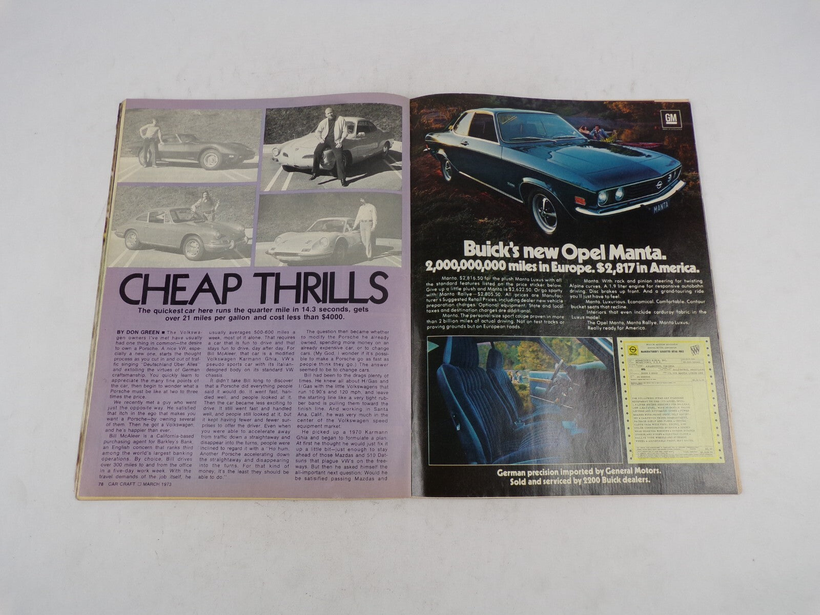 March 1973 Car Craft Subcompacts: Double HP For Mini-Cars Turbocharging Kits: