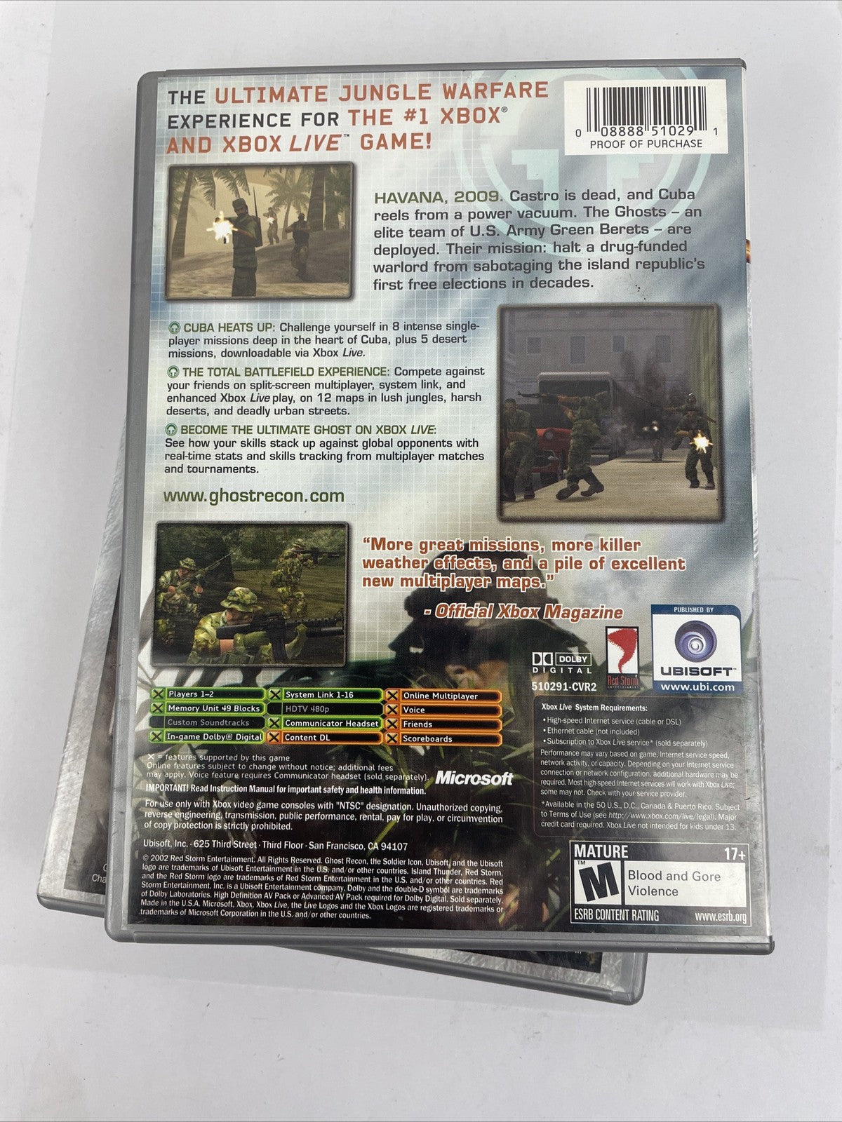 3 x Xbox Ghost Recon Tactical Game Lot Island Thunder Advanced Warfare Platinum