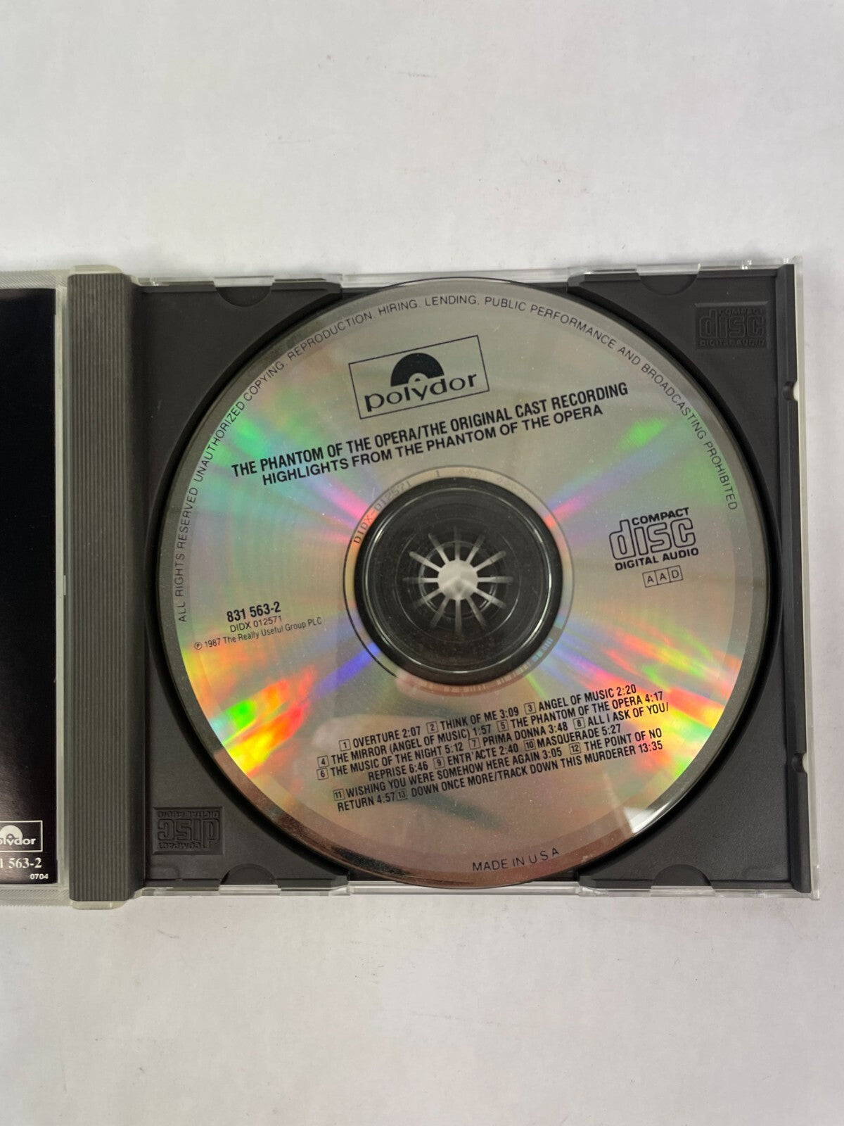 The Phantom of The Opera Highlights Michael Crawford Sarah Brightman CD 53