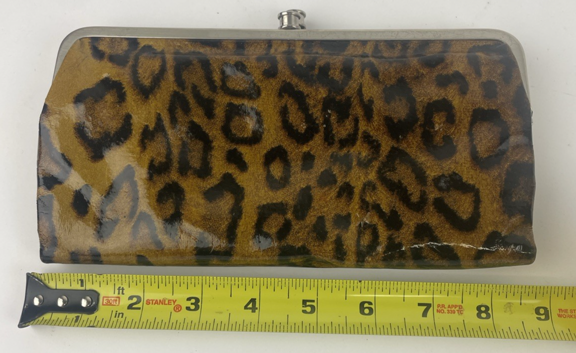 Hobo International Kiss Lock Metallic Leopard Cat Style Wallet Clutch - LOOK