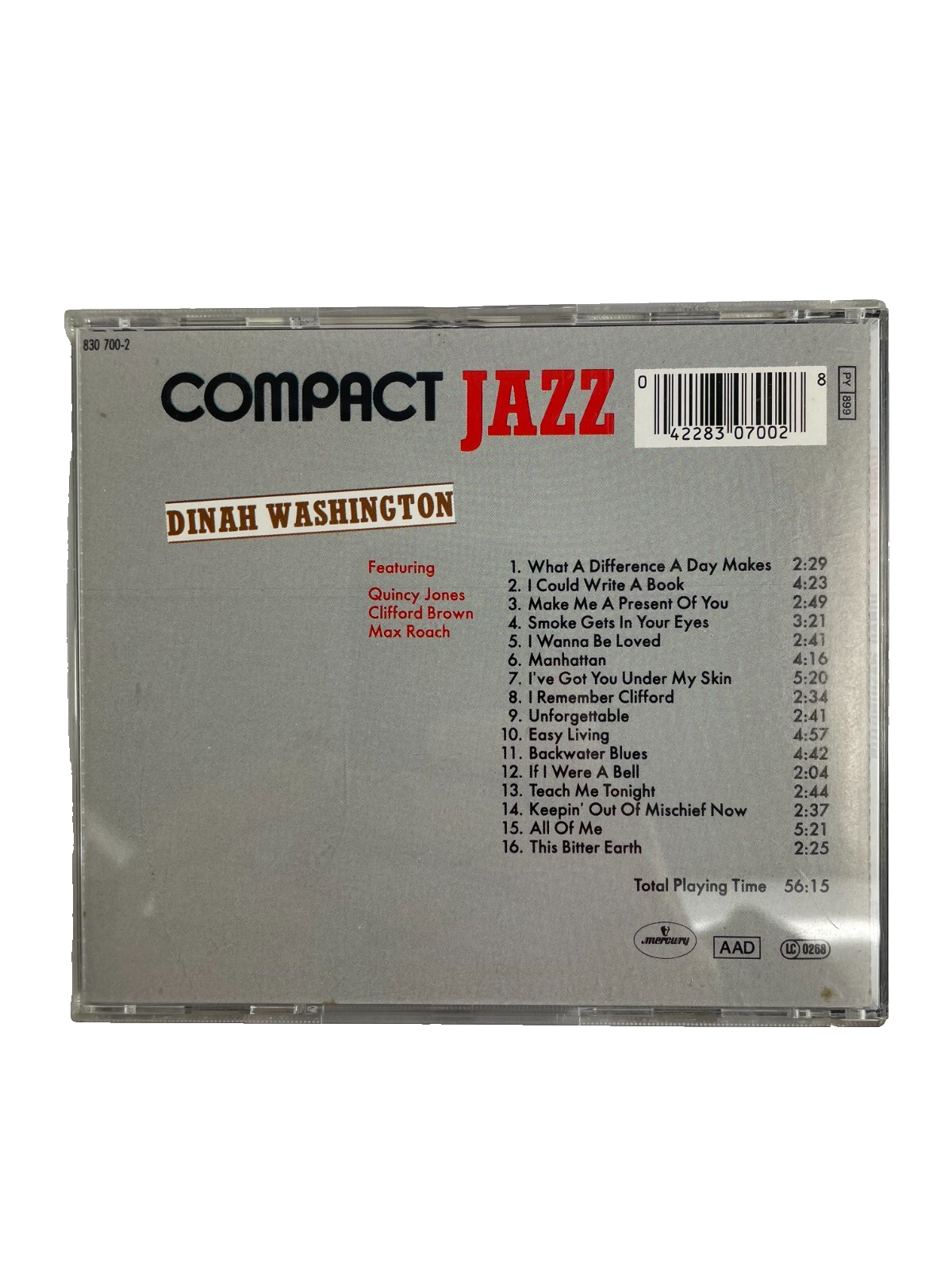 Compact Jazz Dinah Washington What A Difference A Day Makes Manhattan CD#37