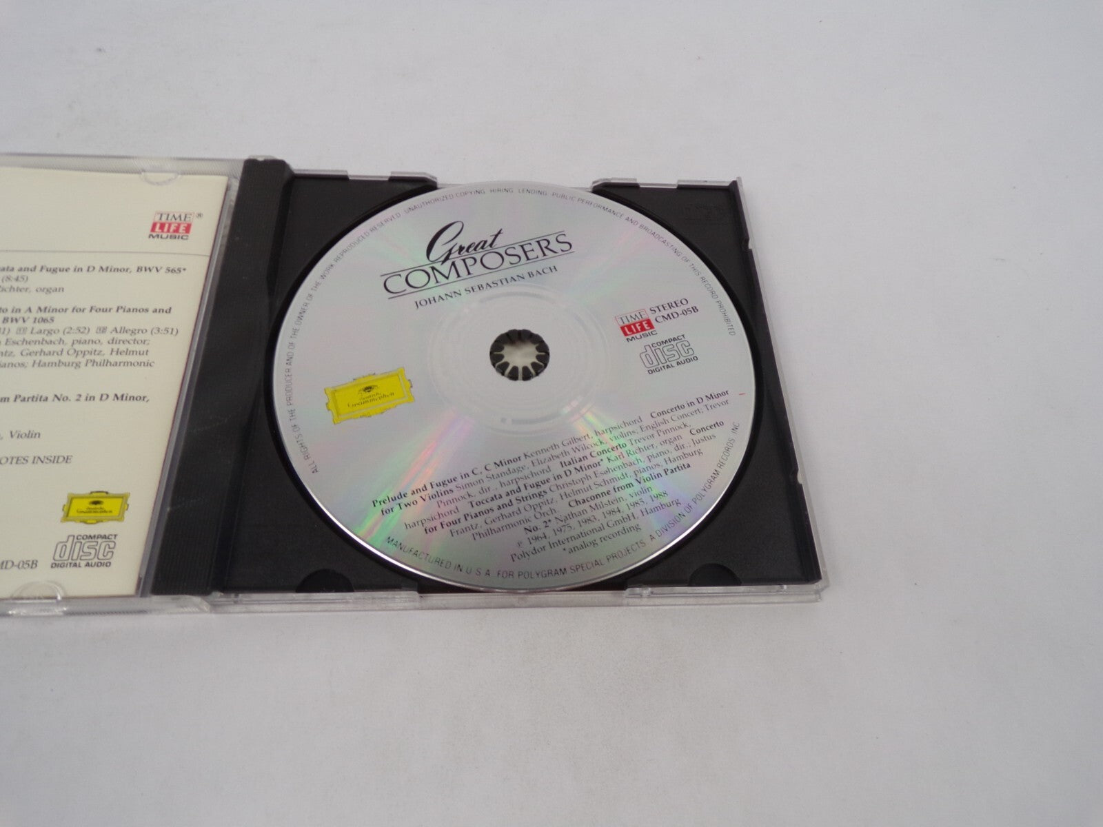Bach Great Composers Prelude And Fugue In C, C Minor Concerto In D Minor CD#71
