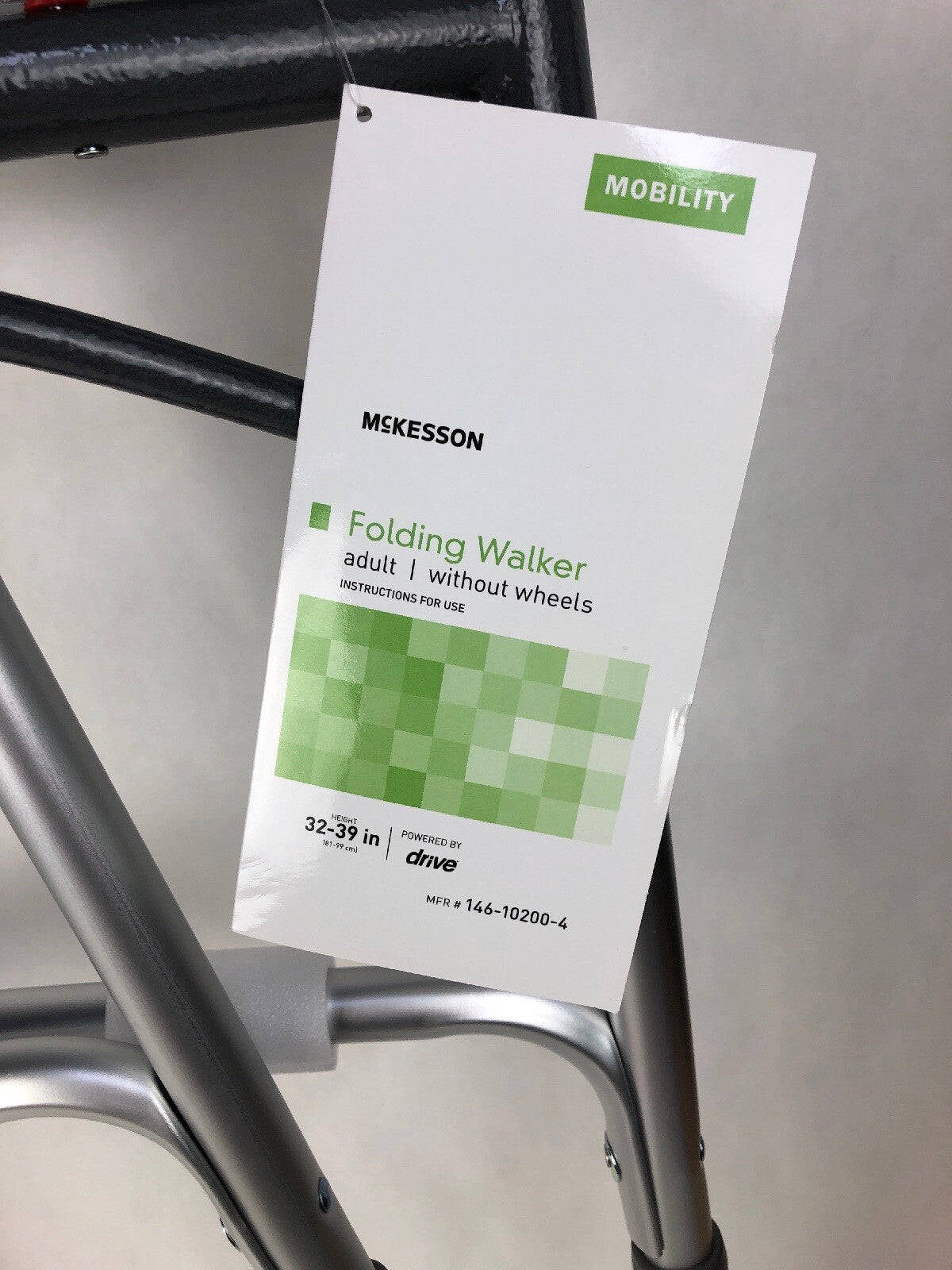 McKesson Drive Medical Two Button Folding Walker For Senior Brand New