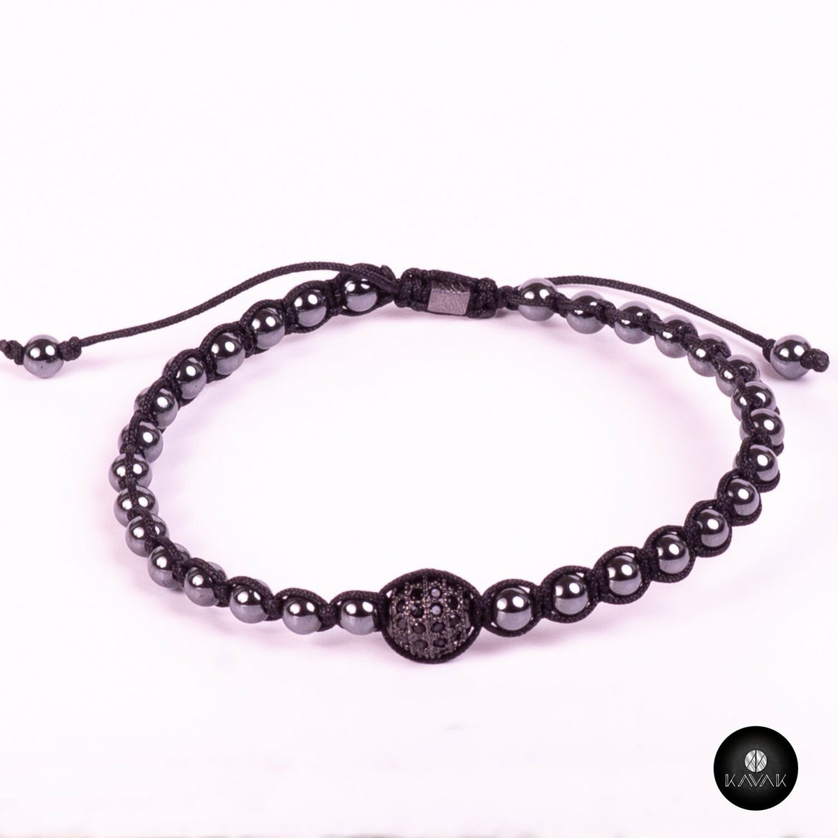 Kavak - Handmade Black Braided Adjustable Men's Bracelet Acerinas