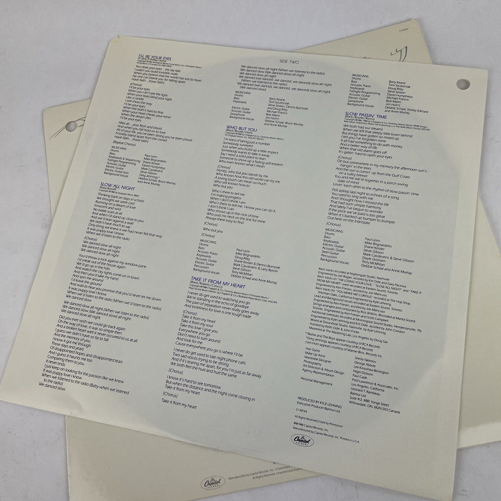 Anne Murray Vinyl LP Album As I Am 1988 R100592 Capitol Records Promo Copy