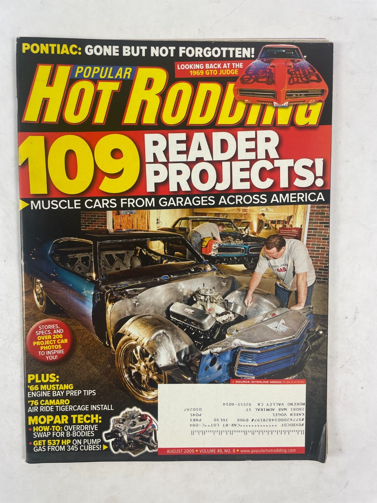 August 2009 Hot Rodding Magazine 109 Reader Projects! Muscle Cars From Garages