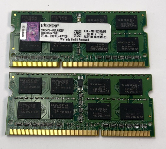 Lot of 2 x Kingston 8GB Kit (2x4GB) KTA-MB1333K2/8G DDR3-1333 Apple RAM