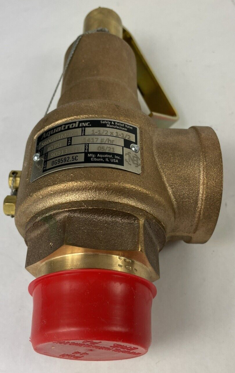 OEM AQUATROL SAFETY VALVE 560GG1M9A1 STEAM SERVICE  1 1/2" X 1 1/2" 40PSI