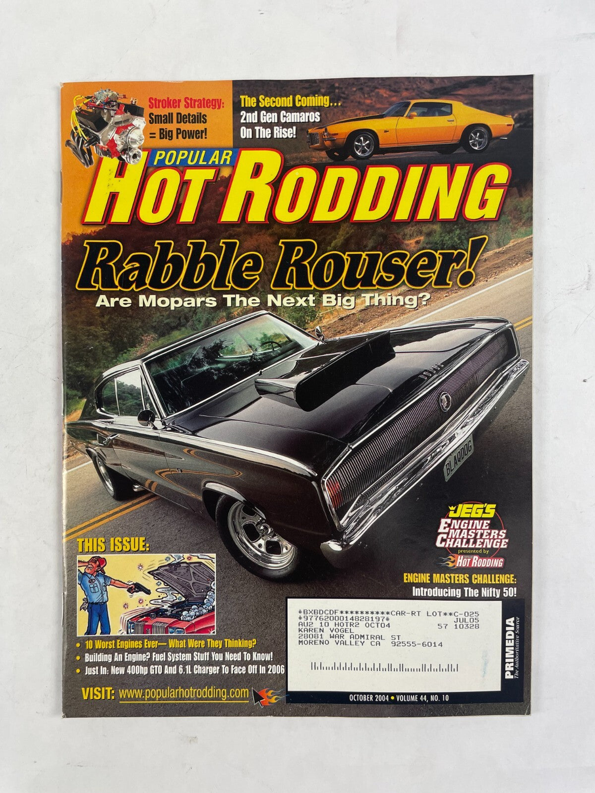 October 2004 Hot Rodding Magazine Rabble Rouse 10 Worst Engines Ever New 400HP