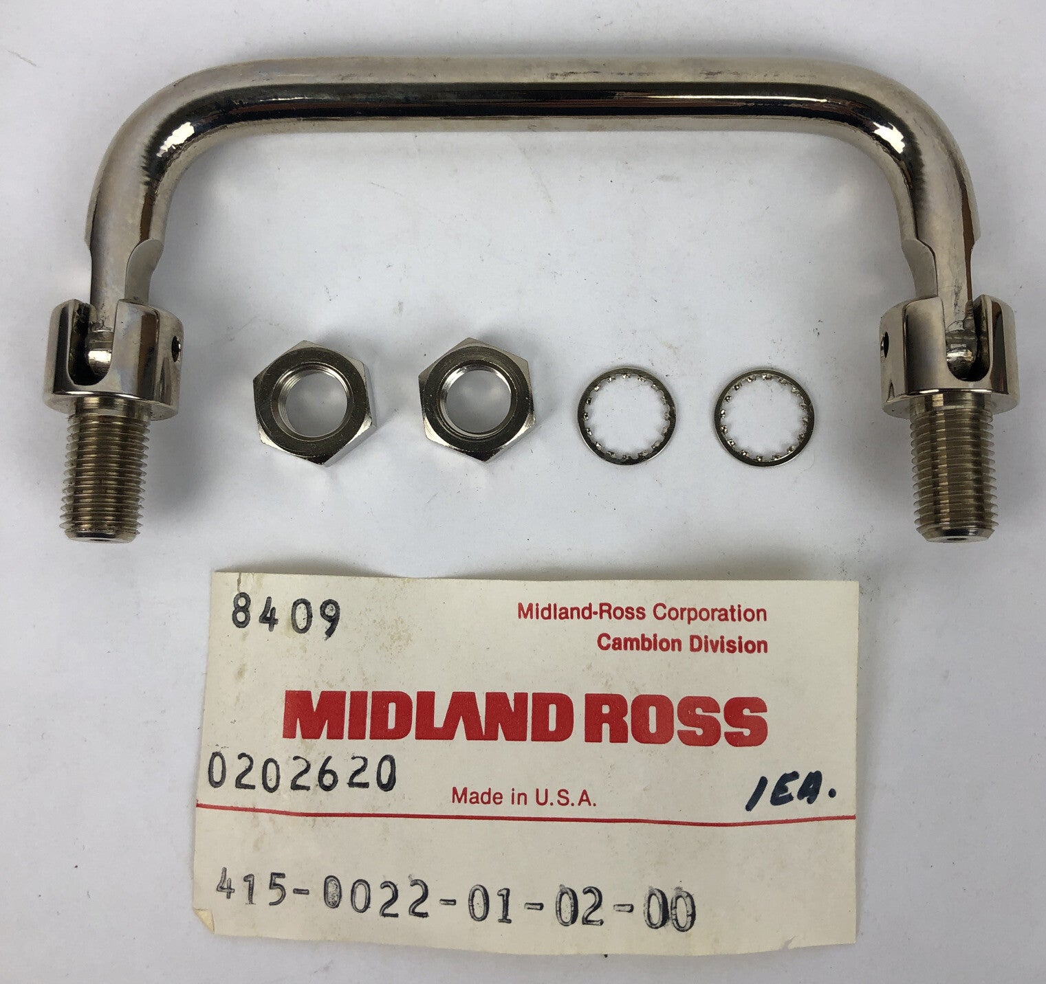 Midland Ross Stainless Steel Bow Shaped Folding Pull Handle Silver Tone USA Made